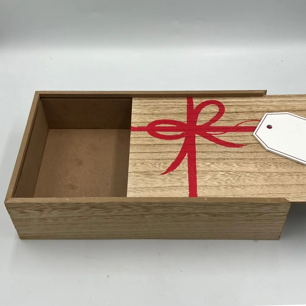 Horizon Group USA Sliding Wood Crate Gift Box Unisex Large Natural NWOT